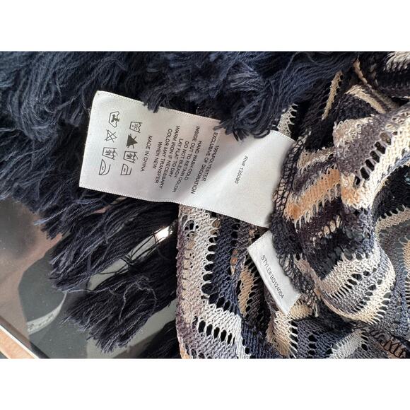 Anthropologie Lamb the Label Sheer Mod Chevron Fringe Dress Cover Up Size M - Picture 10 of 10